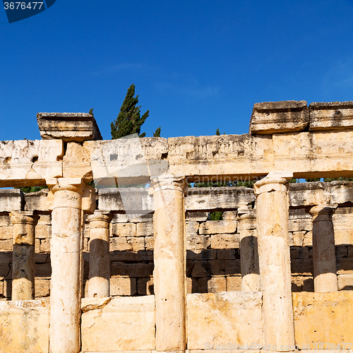 Image of and the roman temple history pamukkale    old construction in as