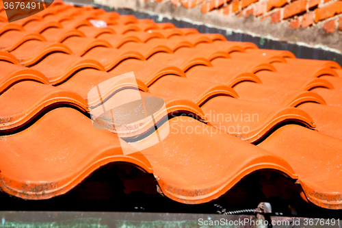 Image of old roof in italy the  of diagonal architecture