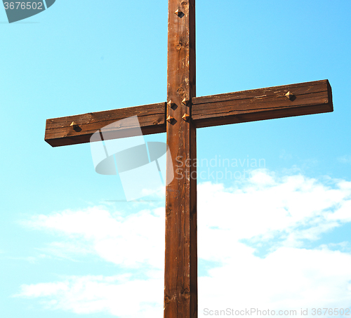 Image of   in italy  cross traditional concept   ancian   and   the sky 