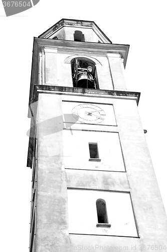 Image of  building  clock tower in italy europe old  stone and bell