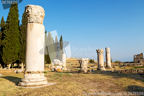 Image of old  roman temple history pamukkale     in asia 