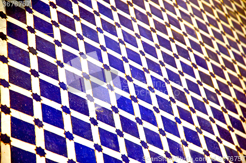 Image of abstract morocco in africa  tile blue  texture 