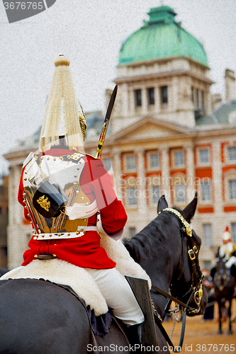 Image of in london england horse and cavalry for  the queen