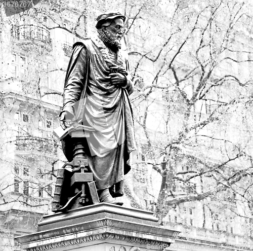 Image of england  historic   marble and statue in old city of london 