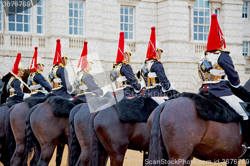 Image of for    the queen in london england horse and cavalry 