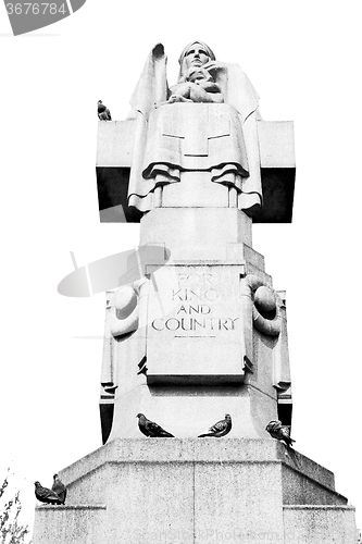 Image of england  historic   marble and statue in old city of london 