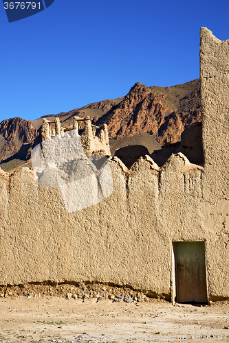 Image of hill africa in  the old        and   historical village brick wa