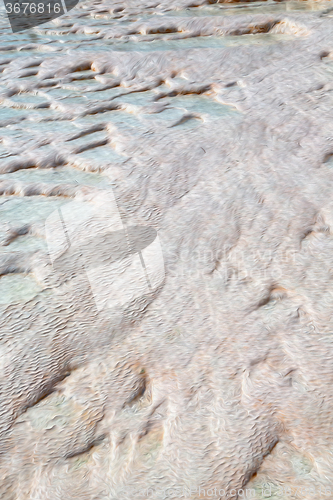 Image of abstract in pamukkale turkey asia the old calcium bath and trave