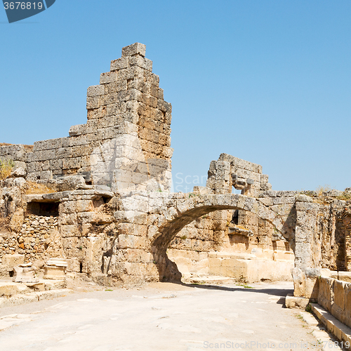 Image of  in  perge old construction asia turkey the column  and the roma