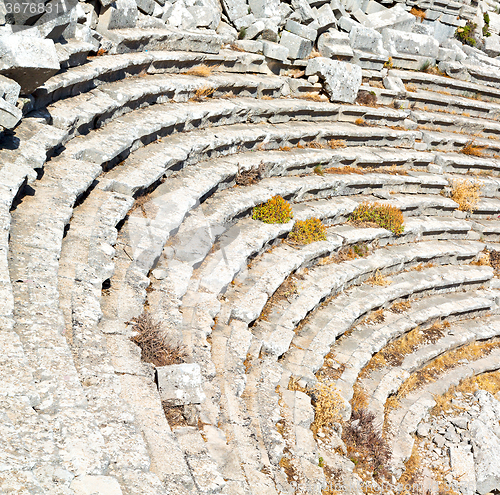 Image of  broken  in turkey europe  termessos  the old theatre abstract t