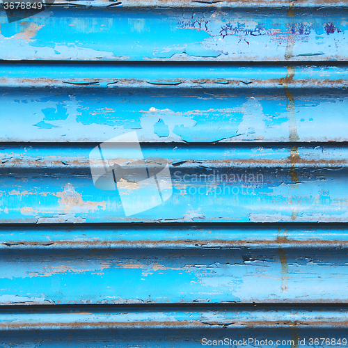 Image of blue abstract metal in englan london railing steel and backgroun