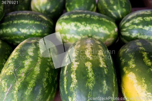 Image of close up of watermelon at street farmers market
