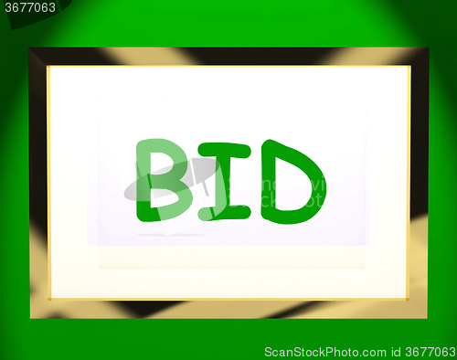 Image of Bid On Screen Shows Bidding Bidder Or Auction 