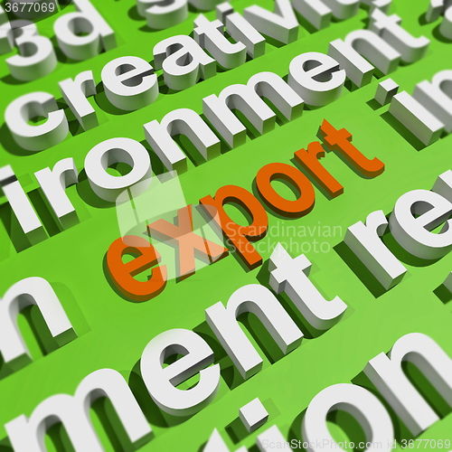 Image of Export In Word Cloud Means Sell Overseas Or Trade