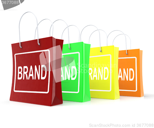 Image of Brand Shopping Bags Shows Branding Trademark Or Label