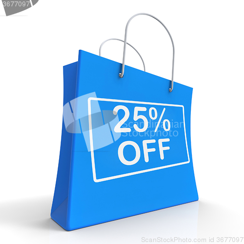 Image of Shopping Bag Shows Sale Discount Twenty Five Percent Off 25
