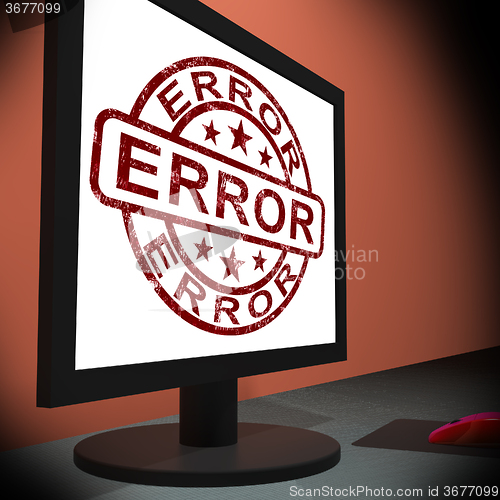 Image of Error On Monitor Showing Mistakes