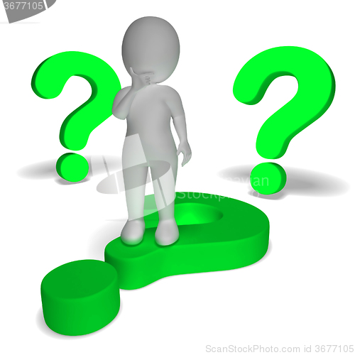 Image of Question Marks Around Man Showing Confusion And Unsure