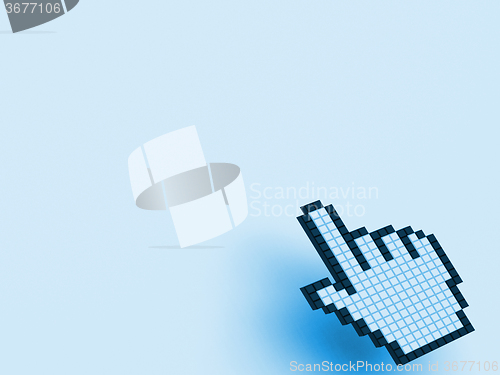 Image of Cursor Hand On Blue Background Shows Blank Copy Space Website