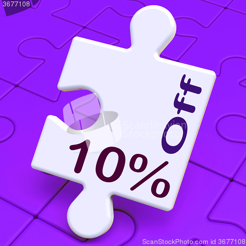 Image of Ten Percent Off Puzzle Means Discounts Or Sale\r