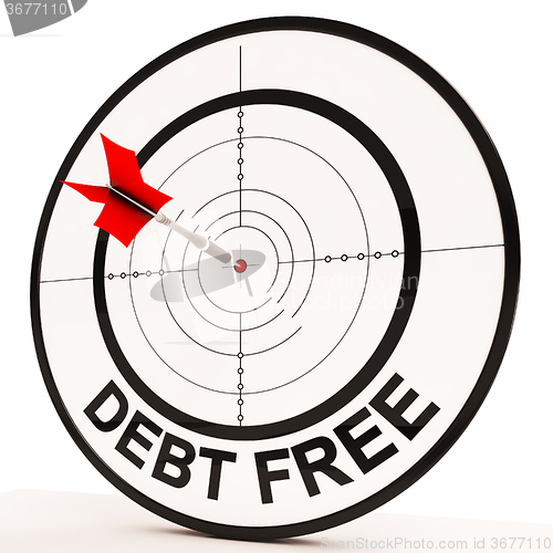 Image of Debt Free Target Shows Economic Financial Success