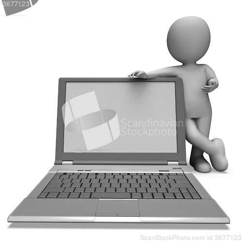 Image of Laptop With Copyspace Showing Browsing Web Online
