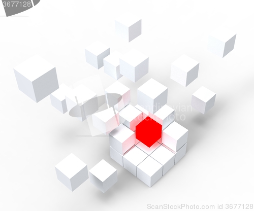 Image of Unique Red Block Showing Standing Out