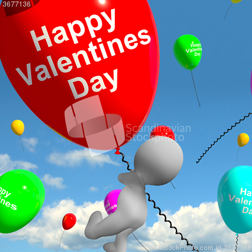 Image of Happy Valentines Day Balloons  Showing Love And Affection