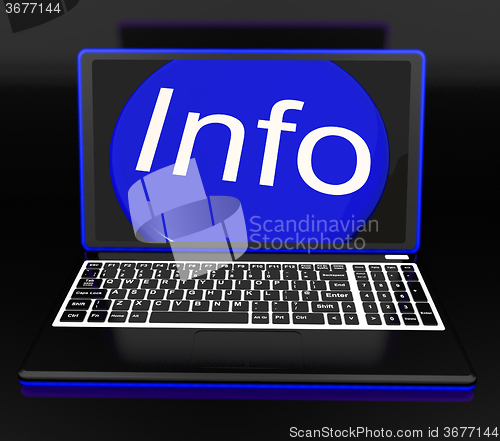 Image of Info On Laptop Shows Knowledge