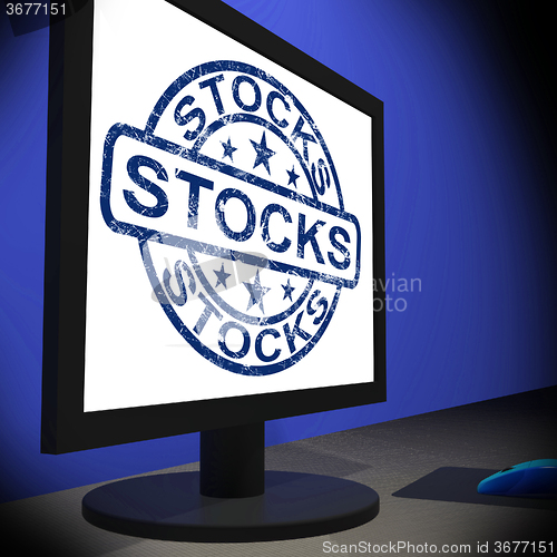 Image of Stocks Screen Shows Shares Growth And Stock Market
