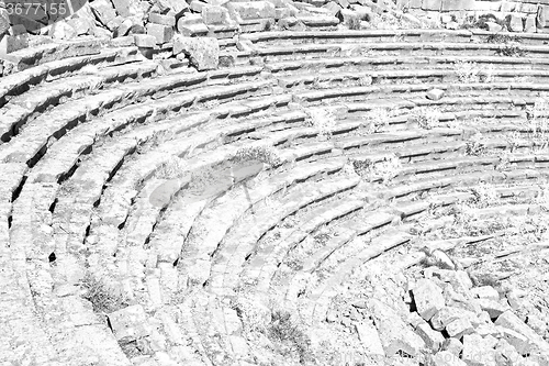Image of  broken  in turkey europe  termessos  the old theatre abstract t