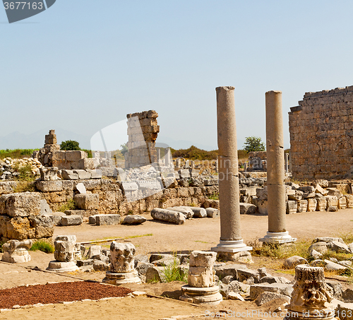 Image of  in  perge old construction asia turkey the column  and the roma