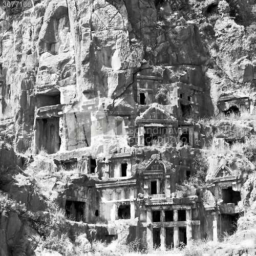 Image of  in  myra turkey europe old roman necropolis and indigenous tomb