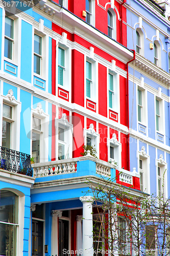 Image of notting   hill     in england old    liliac   wall  