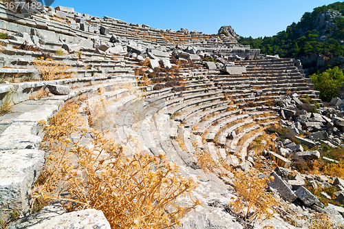 Image of the old  temple   theatre   antalya turkey   ruins