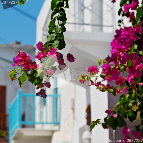 Image of in the isle of greece antorini europe old house and white color