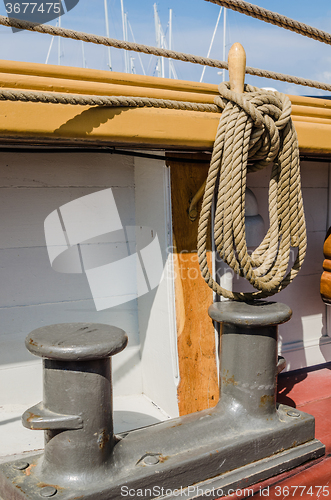 Image of Blocks and tackles of a sailing vessel