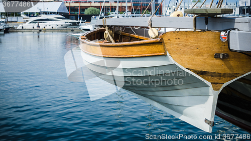 Image of Lifeboat on the stern of a sailing vessel  