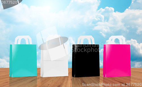 Image of many blank shopping bags