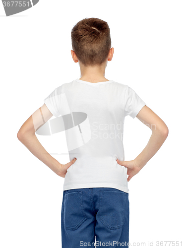 Image of boy in white t-shirt and jeans