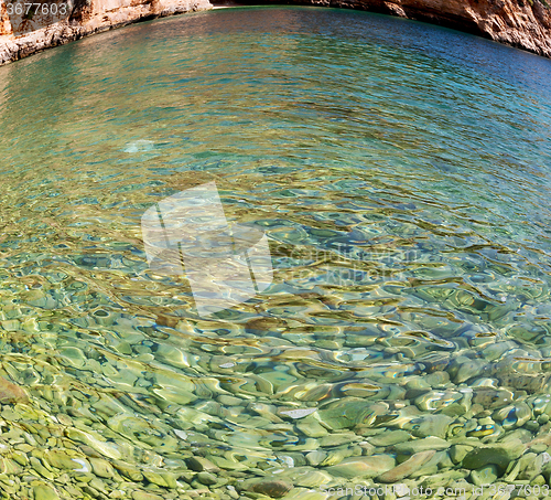 Image of asia in thurkey antalya lycia way water rocks and sky near the n