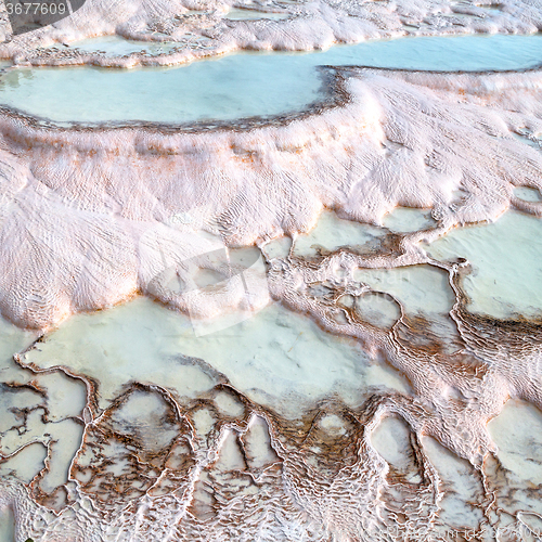 Image of abstract in pamukkale turkey asia the old calcium bath and trave