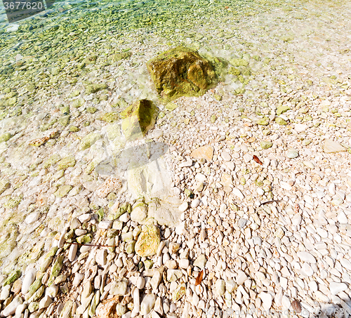 Image of asia in thurkey antalya lycia way water rocks and sky near the n