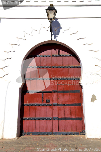 Image of historical in  antique building door morocco style africa   wood