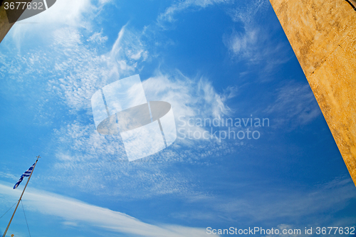 Image of in the sky of world cloudy greece flag wall