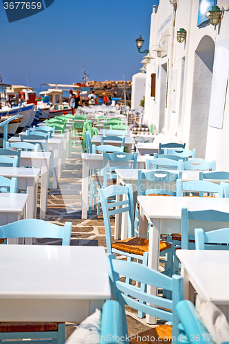 Image of table in santorini   and the summer