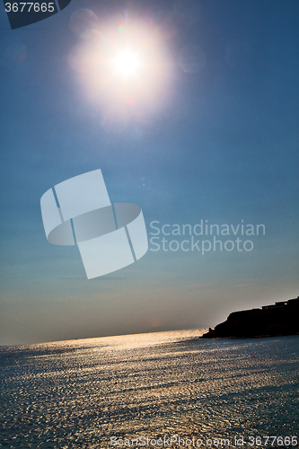 Image of sun foam and froth in the sea  greece