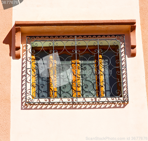 Image of  window in morocco africa and old construction wal brick histori