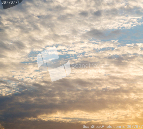 Image of in the red blue sky cloud and sunrise orange color