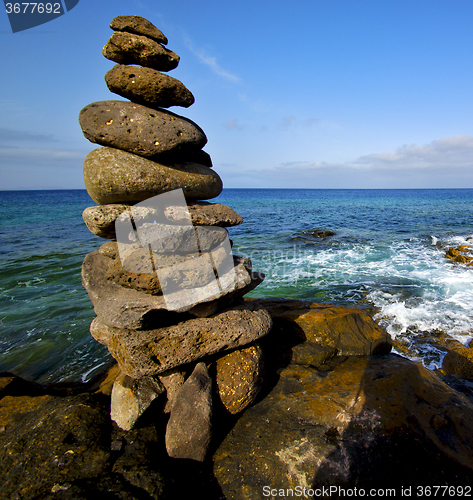 Image of   lanzarote coastline  froth  spain pond   